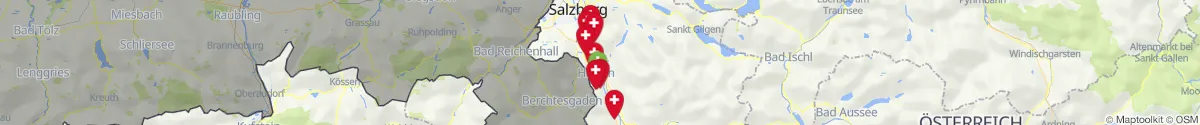 Map view for Pharmacies emergency services nearby Krispl (Hallein, Salzburg)